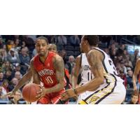 Brandon Robinson of the Windsor Express Drives to the Basket