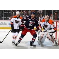 Lehigh Valley Phantoms Defend against the Springfield Falcons