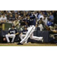 Somerset Patriots Infielder/Outfielder Eric Farris with the Milwaukee Brewers