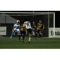 Charleston Battery Defend vs. a New York Cosmos Shot