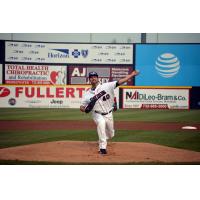 Pitcher Matt Bywater with the Somerset Patriots