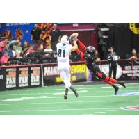 Arizona Rattlers WR Chase Deadder Fights for the Ball vs. the Cleveland Gladiators