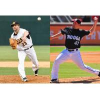 LHP Nick Greenwood with the New Britain Bees and Chattanooga Lookouts