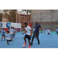 New York City FC, PS 24 Students on Soccer Field at Brooklyn Elementary School