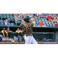 Santiago Chirino of the Normal CornBelters takes a swing