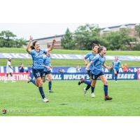 Sky Blue FC celebrates a goal