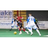 Vini Dantas of the Baltimore Blast looks for an opening vs. Utica City