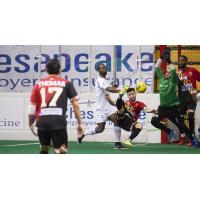 Jonatas Melo of the Baltimore Blast attempts a bicycle kick