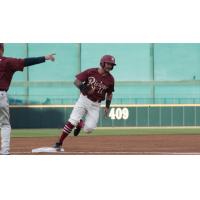 Frisco RoughRiders second baseman Christian Lopes heads for home