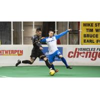 Baltimore Blast defender Adriano Dos Santos (left)