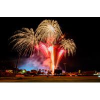 Fireworks over The Baseball Grounds of Jacksonville, home of the Jacksonville Jumbo Shrimp