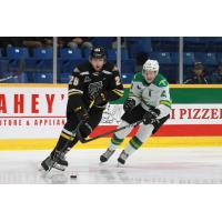 Cape Breton Eagles forward Egor Sokolov (left)