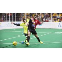 Baltimore Blast forward Andrew Hoxie (right)