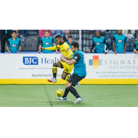 St. Louis Ambush defend against Ian Bennett of the Milwaukee Wave