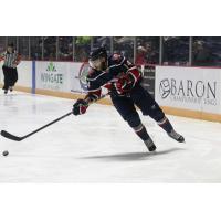 Macon Mayhem right wing Marcus Ortiz with the puck