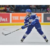Defenseman Peter Stratis with the Sudbury Wolves
