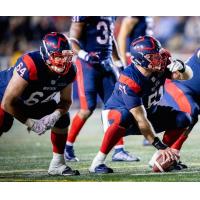 Sean Jamieson (left) and Kristian Matte on the Montreal Alouettes offensive line