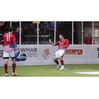 Vini Dantas of the Baltimore Blast reacts after a goal