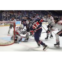 David Powlowski of the Macon Mayhem takes a shot against the Huntsville Havoc