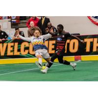 Tacoma Stars' Adriano Dos Santos (left) goes for a tackle in the first half of Tacoma's 9-5 loss to the Ontario Fury