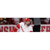 Dylan Holloway with the Wisconsin Badgers