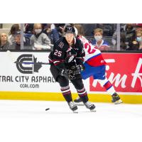 Forward Ethan Rowland with the Red Deer Rebels
