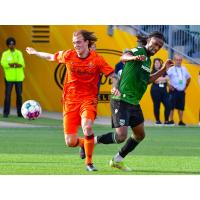 Forge FC defender Alexander Achinioti-Jönsson (left)