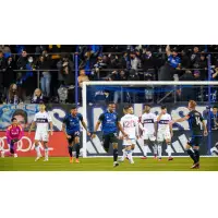 San Jose Earthquakes celebrate a goal in front of the sellout crowd