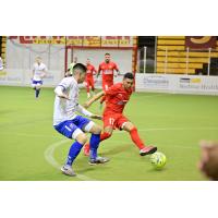 Kansas City Comets' Eduardo Monreal versus Baltimore Blast's Jamie Thomas