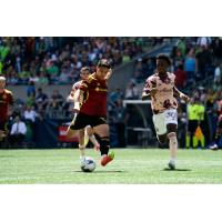 Seattle Sounders FC battles the Portland Timbers