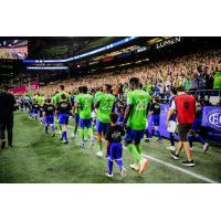 Sounders FC enters the pitch at Lumen Field