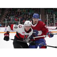 Belleville Senators' Zack Ostapchuk versus Laval Rocket's Arber Xhekaj
