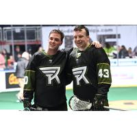 Connor Fields (left) and Ryan Smith of the Rochester Knighthawks