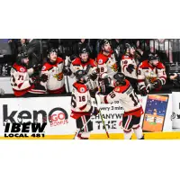 Indy Fuel react to a Cam Hausinger goal along the bench