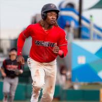 Infielder Jamari Baylor with the Fresno Grizzlies