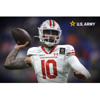 D.C. Defenders quarterback Jordan Ta'amu sports the U.S. Army patch on his jersey