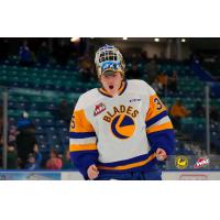 Saskatoon Blades rookie goaltender Evan Gardner