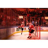 Kansas City Mavericks forward Jake Jaremko celebrates after a goal