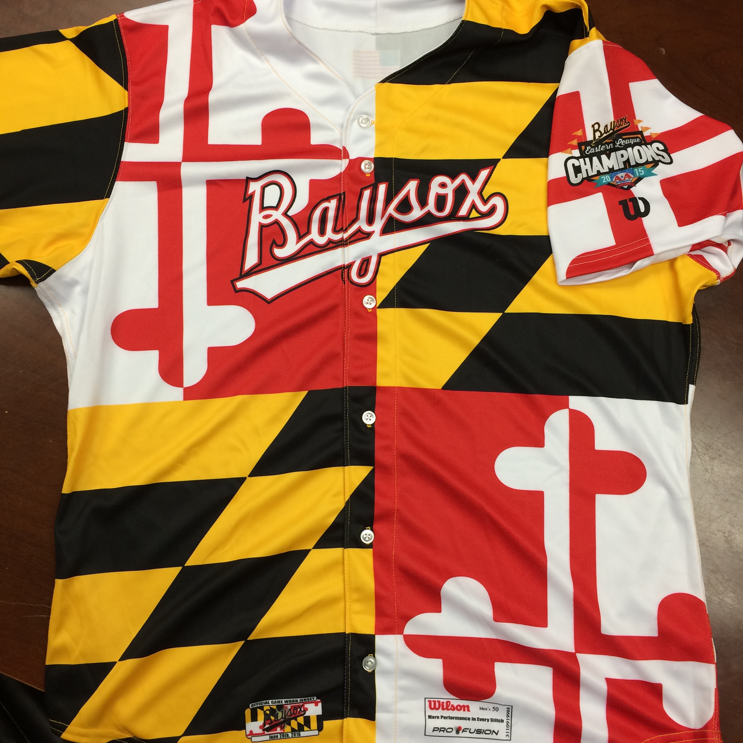 Bowie Baysox Maryland Pride Jersey 