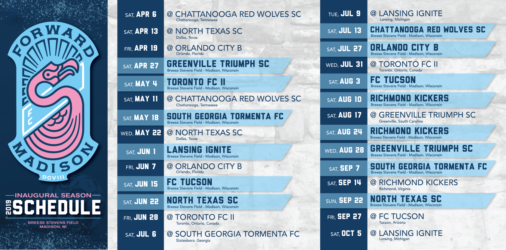 Forward Madison FC Announce 2019 Schedule - OurSports Central