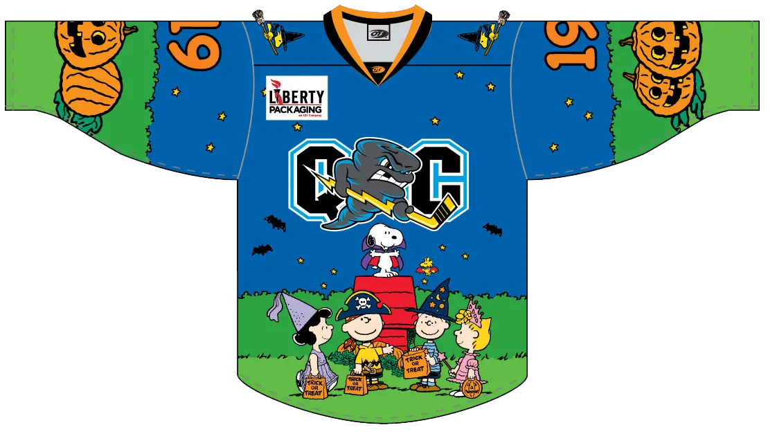 Quad City Storm Peanuts jersey 
