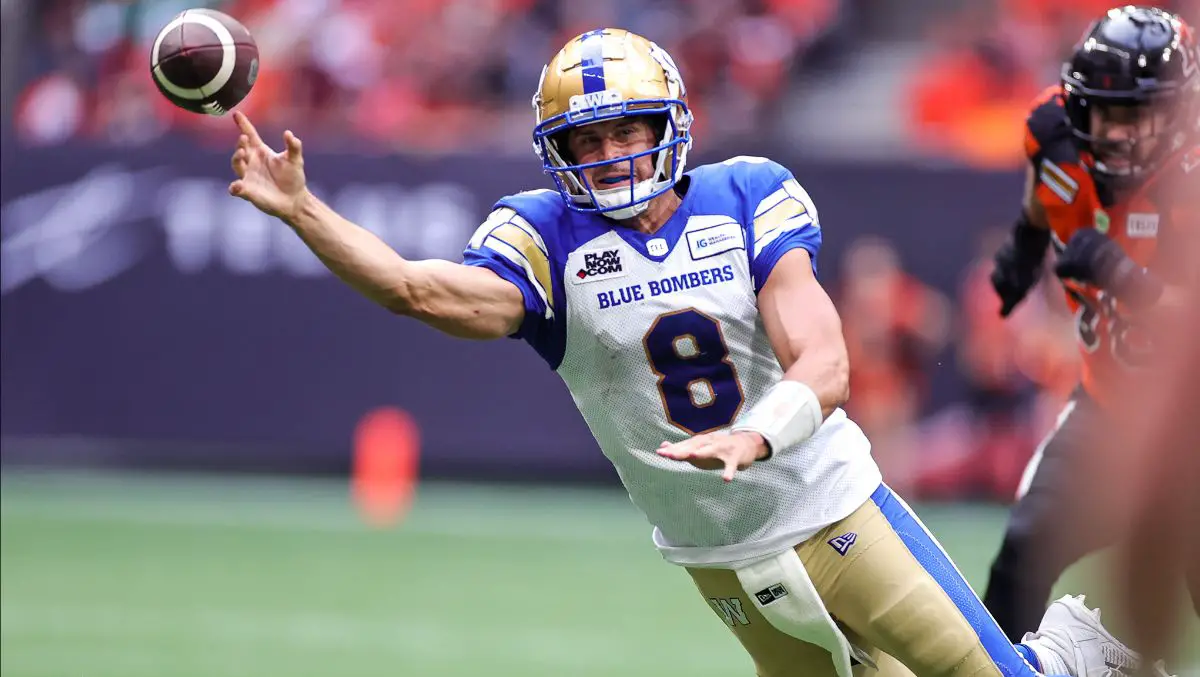 Winnipeg Blue Bombers quarterback Zach Collaros July 13, 2022 Photo on OurSports Central