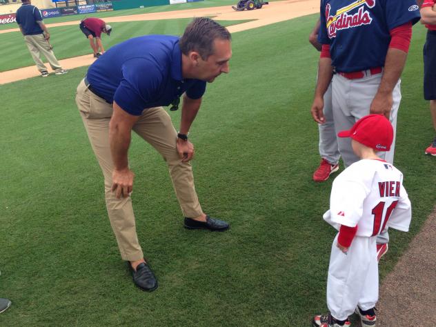 Josiah Viera with Cardinals Senior Vice President and GM John Mozeliak