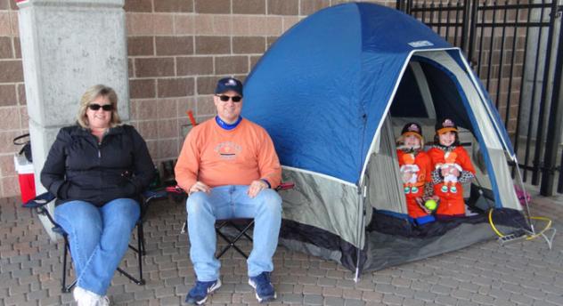 Czark Family Camps out for Ducks Tickets
