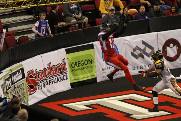 Portland Thunder Wide Receiver Jamar Howard Hauls in a Pass vs. the LA KISS
