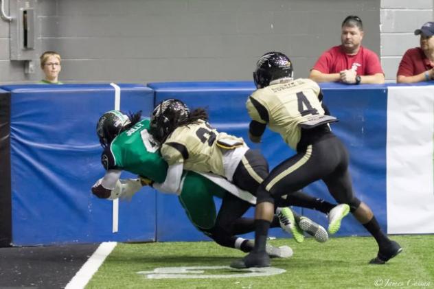 Jordan Jolly of the Nashville Venom Scores against Lehigh Valley