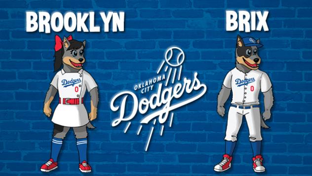 OKC Dodgers Mascots Brooklyn & Brix