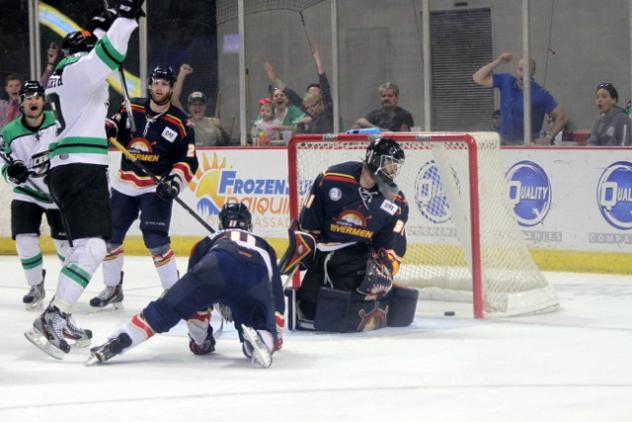 Louisiana IceGators Celebrate Score vs. Peoria Rivermen