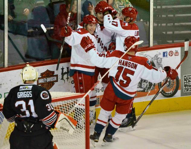 Allen Americans Celebrate Goal vs. Rapid City Rush