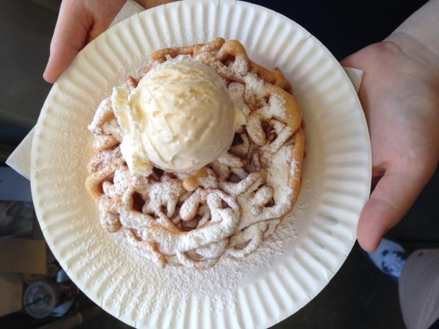 Funnel Cake with Ice Cream